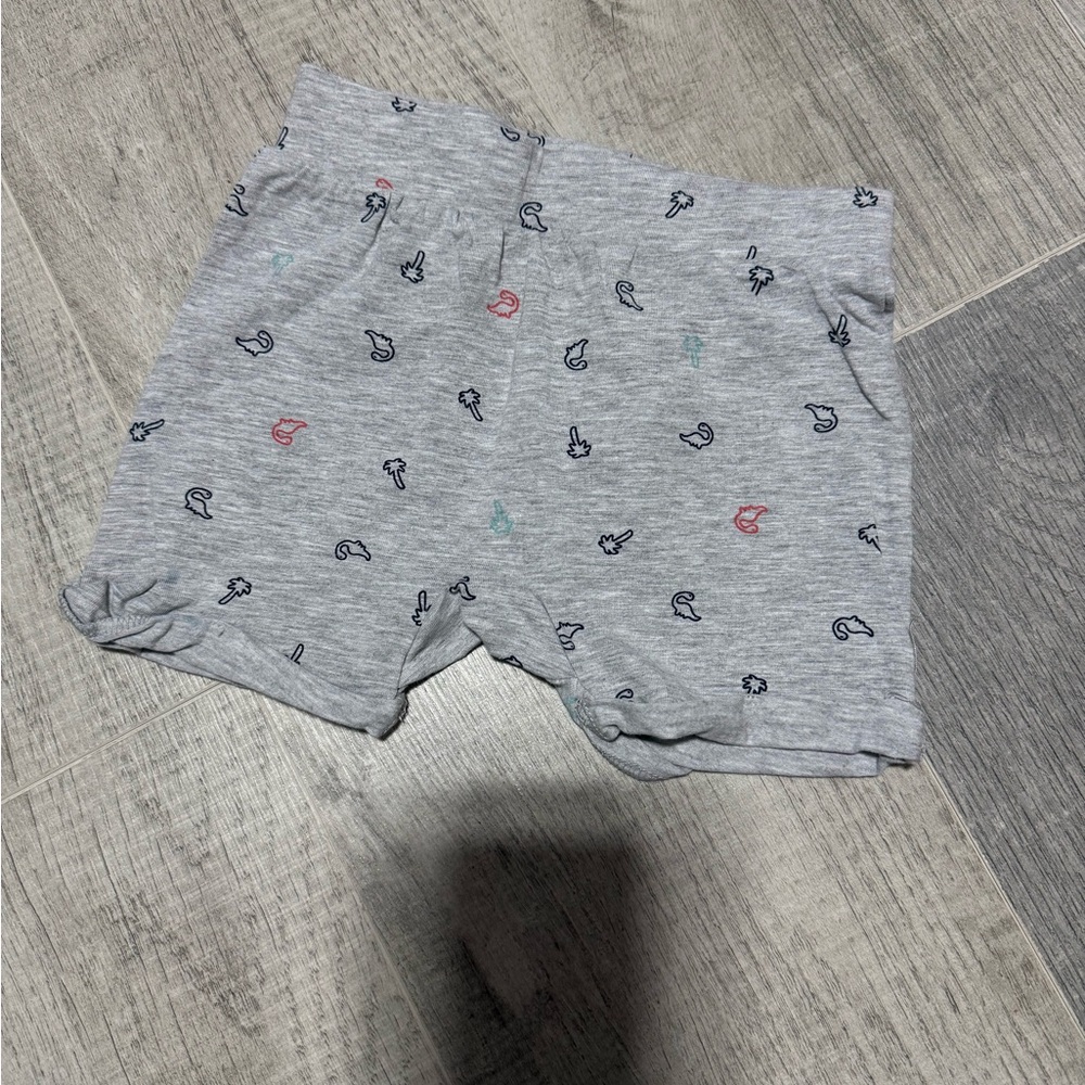 TAG Light Gray Shorts with Navy Patterns